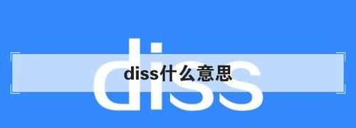diss是什么意思，我要diss你是什么意思