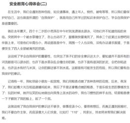 安全教育知識(shí)心得體會(huì)300