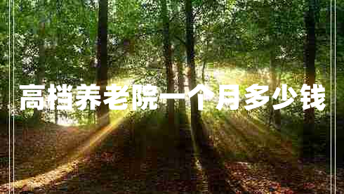 高檔養(yǎng)老院一個月多少錢