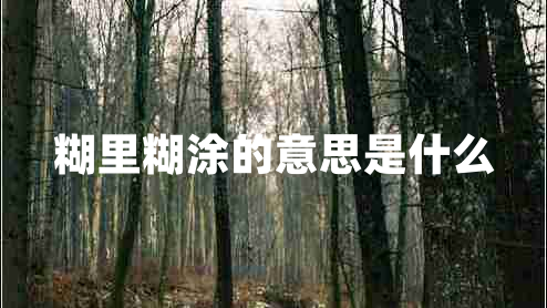 糊里糊涂的意思是什么