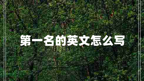 第一名的英文怎么寫