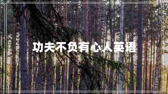 功夫不負(fù)有心人英語(yǔ)