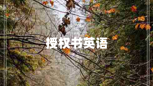 授權(quán)書英語(yǔ)