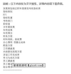 策劃部績效考核方案