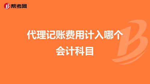 財(cái)務(wù)代賬費(fèi)計(jì)入什么會計(jì)科目