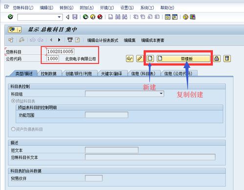 sap復制會計科目事物