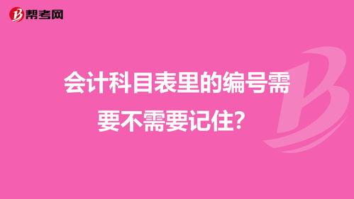 會計科目需要記憶編號嗎