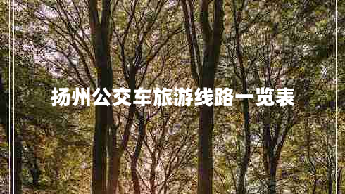 揚州公交車旅游線路一覽表