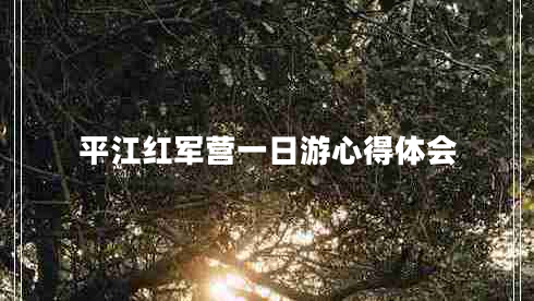 平江紅軍營(yíng)一日游心得體會(huì) 平江紅軍營(yíng)一日游心得體會(huì)