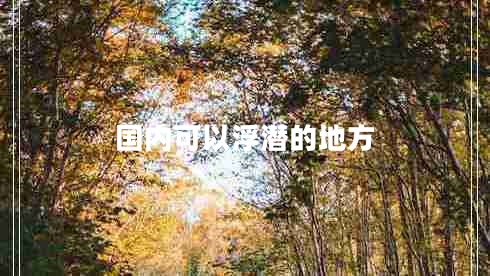 國(guó)內(nèi)可以浮潛的地方 國(guó)內(nèi)可以浮潛的地方