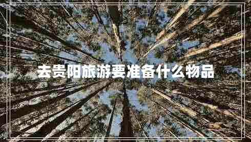 去貴陽旅游要準(zhǔn)備什么物品