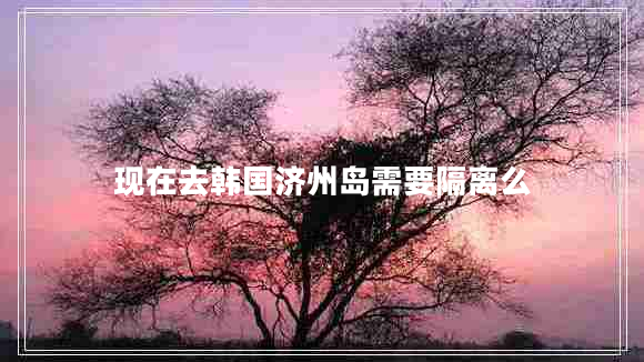 現(xiàn)在去韓國濟州島需要隔離么