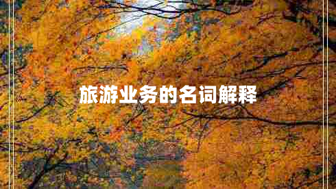 旅游業(yè)務的名詞解釋