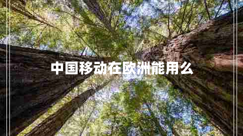 中國移動在歐洲能用么