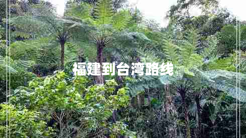 福建到臺(tái)灣路線