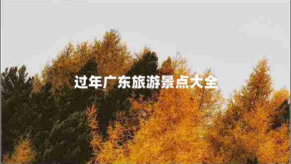 過年廣東旅游景點大全