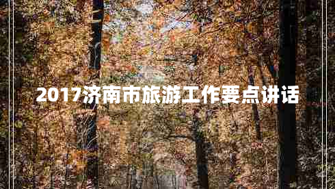 2017濟南市旅游工作要點講話
