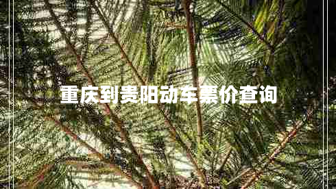 重慶到貴陽動車票價(jià)查詢