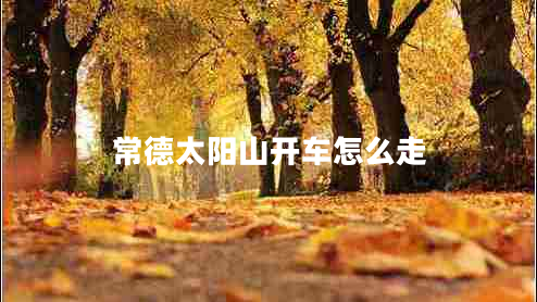 常德太陽山開車怎么走