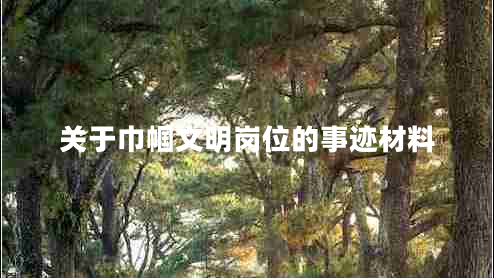 關于巾幗文明崗位的事跡材料
