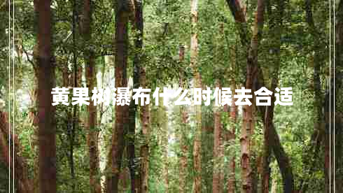 黃果樹(shù)瀑布什么時(shí)候去合適