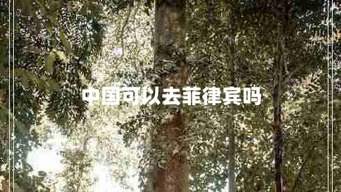 中國(guó)可以去菲律賓嗎