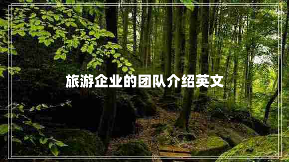 旅游企業(yè)的團(tuán)隊介紹英文