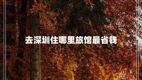 去深圳住哪里旅館最省錢