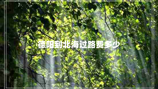 德陽到北海過路費(fèi)多少