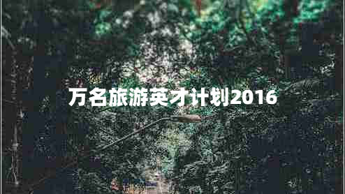 萬名旅游英才計劃2016 萬名旅游英才計劃2016