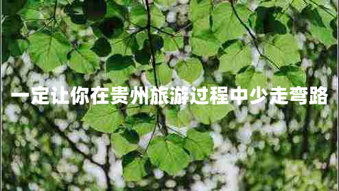 一定讓你在貴州旅游過程中少走彎路