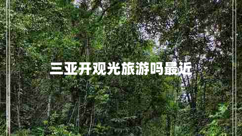 三亞開(kāi)觀光旅游嗎最近