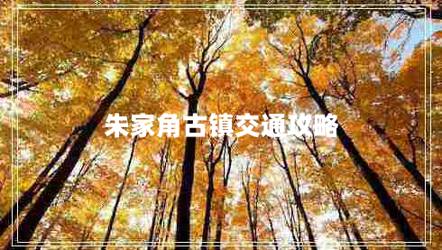 朱家角古鎮(zhèn)交通攻略 朱家角古鎮(zhèn)交通攻略