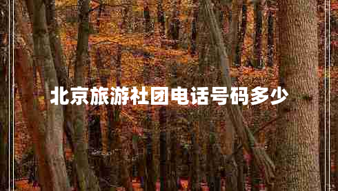 北京旅游社團電話號碼多少