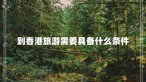到香港旅游需要具備什么條件