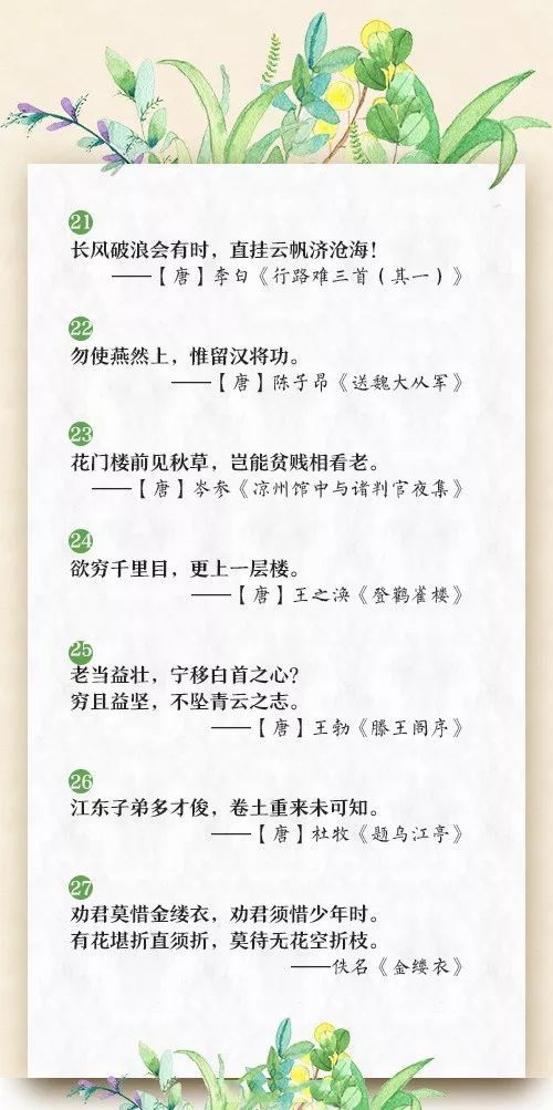 關(guān)于勵志成才的古詩句