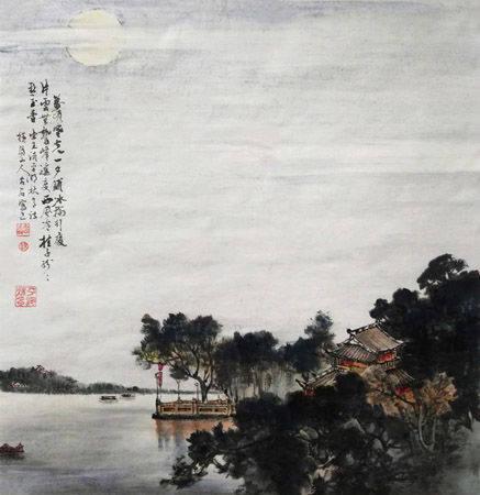 平湖,詩(shī)句,描寫,秋天