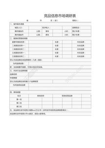 市場調(diào)查報告表格模板(市場調(diào)查報告模板)