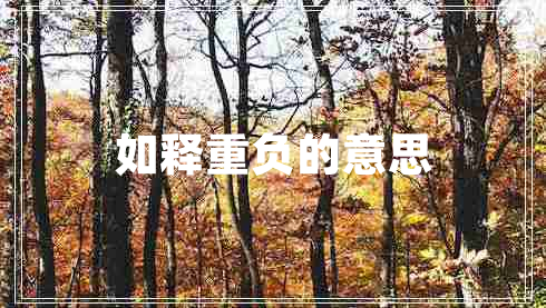 如釋重負(fù)的意思