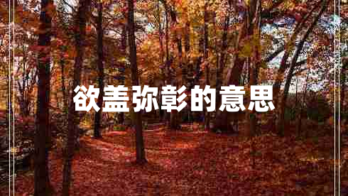 欲蓋彌彰的意思