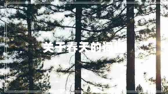 關于春天的詞語