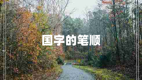 國(guó)字的筆順