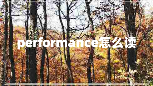 performance怎么讀 performance怎么讀