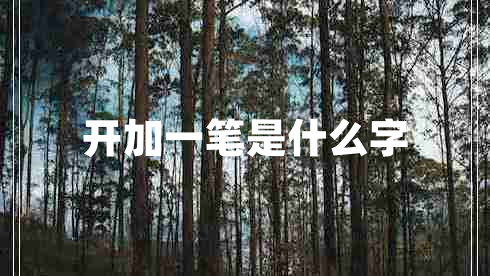 開加一筆是什么字