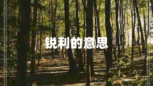 銳利的意思 銳利的意思