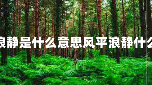 風平浪靜是什么意思風平浪靜什么意思