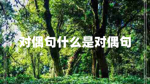 對(duì)偶句什么是對(duì)偶句