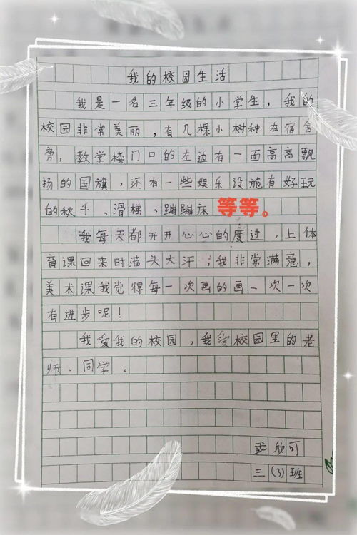 我的有趣的校園生活700字作文三級(jí)