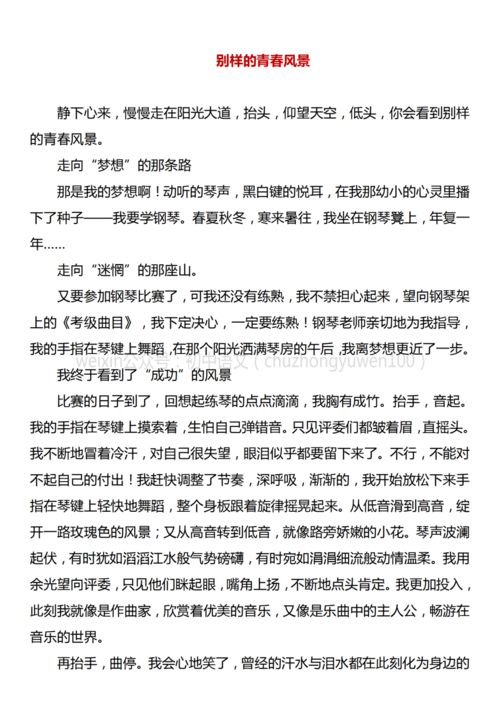 關(guān)于青春校園的滿分作文