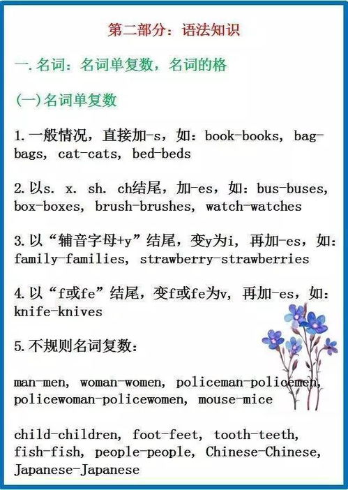 湖北小學英語基礎知識